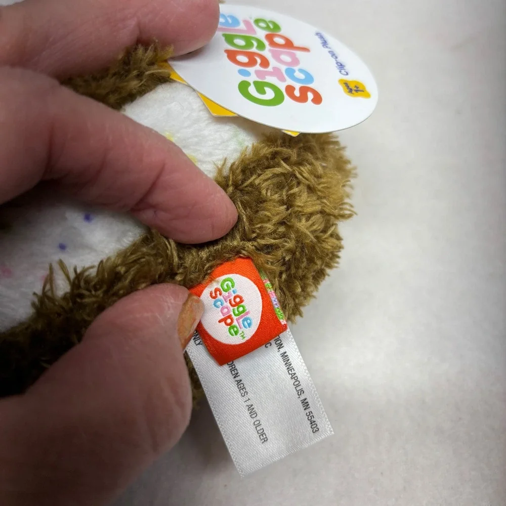 Giggle Scape Clip on Plush Brown Cookie‎ Ice Cream Sandwich Toy Ages 1+